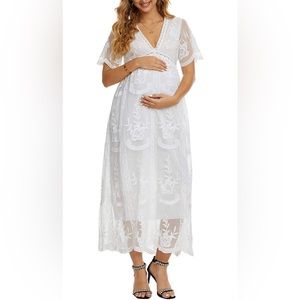 White Lace Maternity Dress